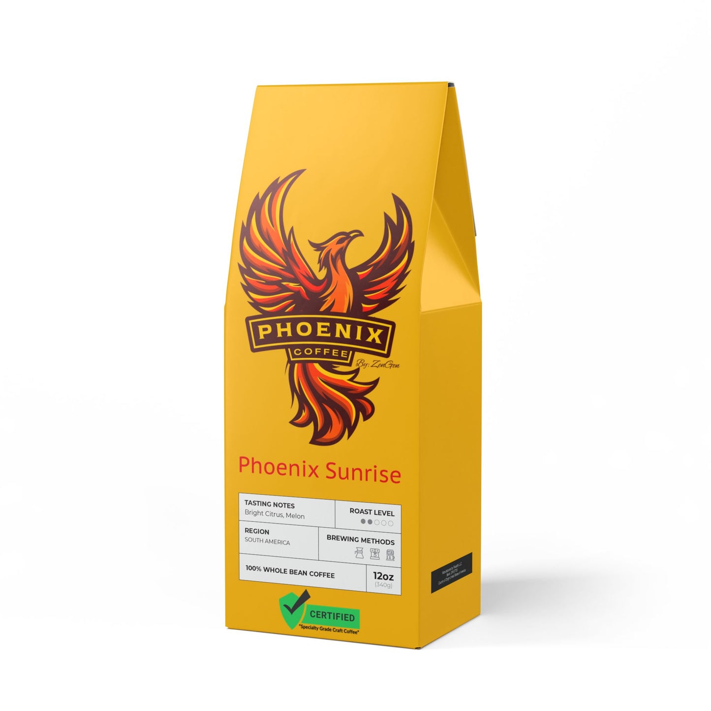 Phoenix Coffee by ZenGen: Phoenix Sunrise Columbian Coffee (Light-Medium Roast)