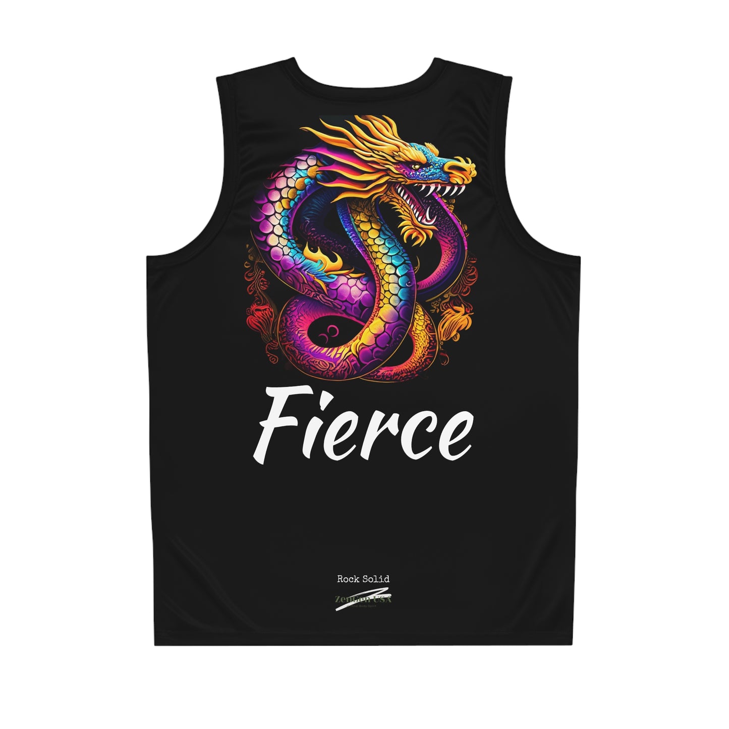 ZenGen USA "ROCK SOLID" Active Wear  - FIERCE Dragon Basketball Jersey (AOP)