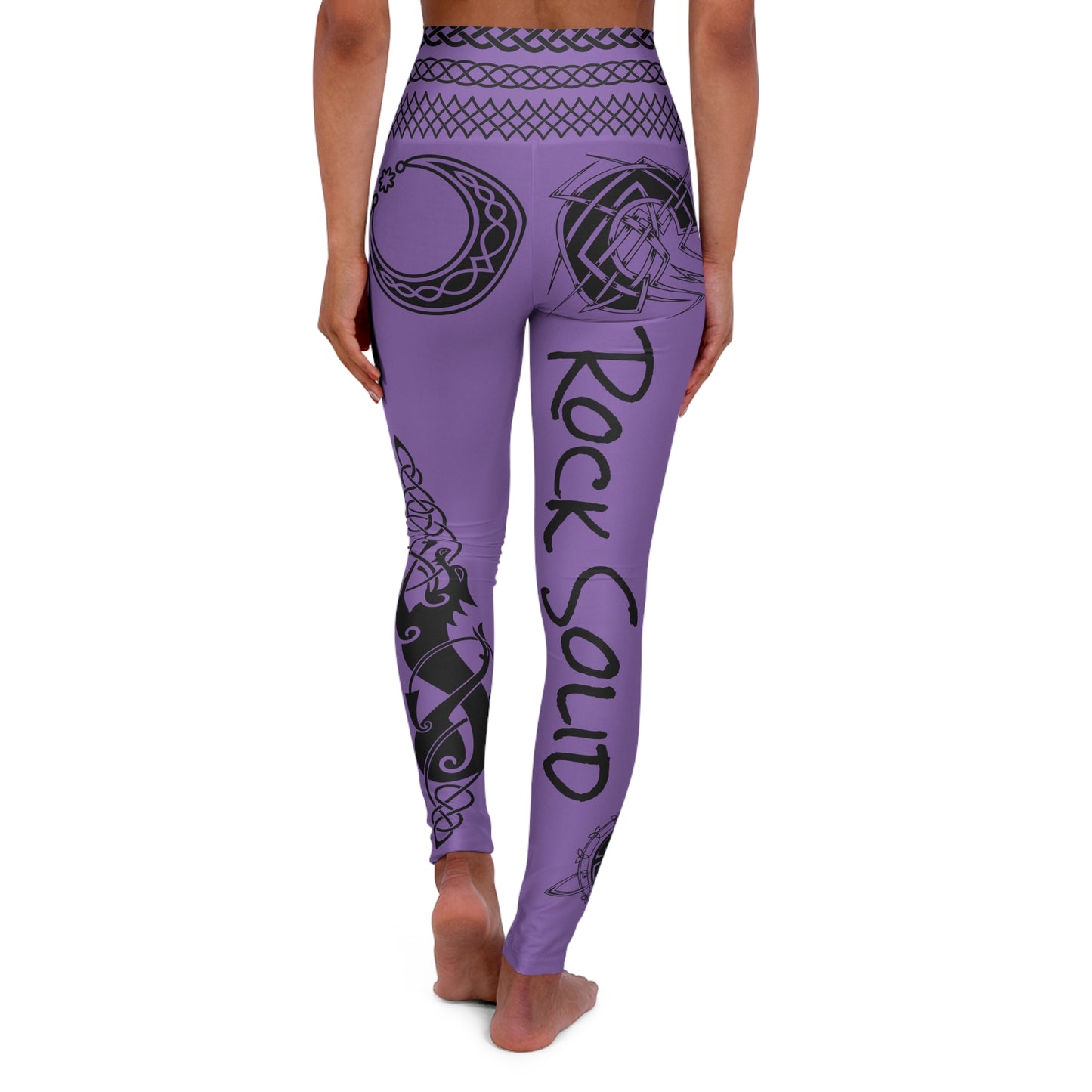 Celtic Tribal Tattoo - Purple Yoga Leggings - ZenGen USA ROCK SOLID