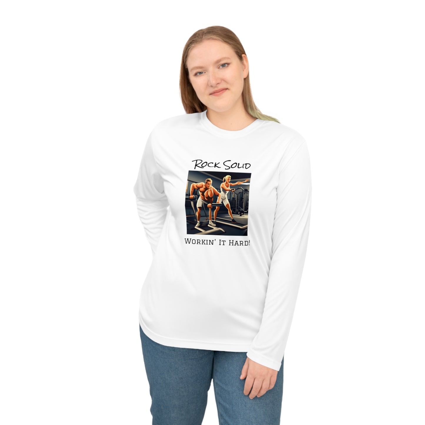 Unisex Performance Long Sleeve Shirt - ROCK SOLID "Workin it Hard!" - ZenGen USA