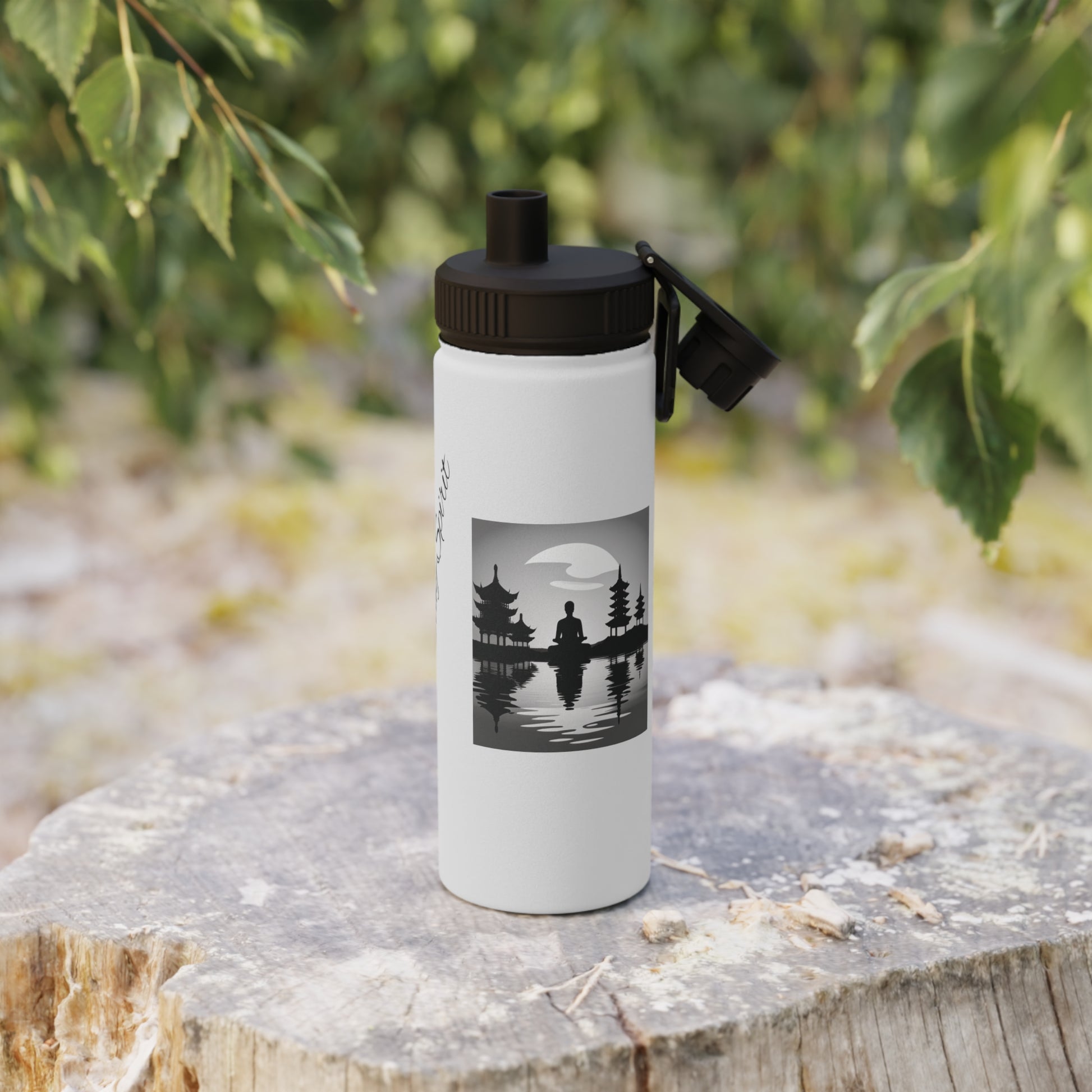 Mind-Body-Spirit ZenGen Stainless Steel Water Bottle, Sports Lid - ZenGen USA