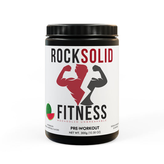 RockSolid Fitness Pre-Workout Supplement - Watermelon Flavored (300g, 10.58oz)