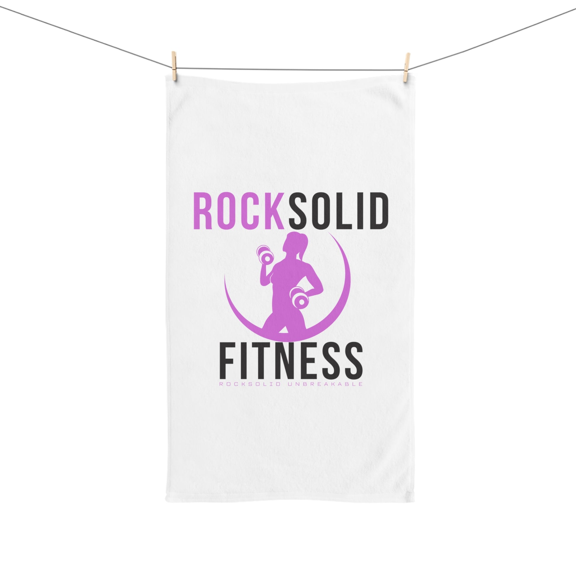 RockSolid Fitness Workout Towel | RockSolid Unbreakable | Pink Lady Logo Design - ZenGen USA