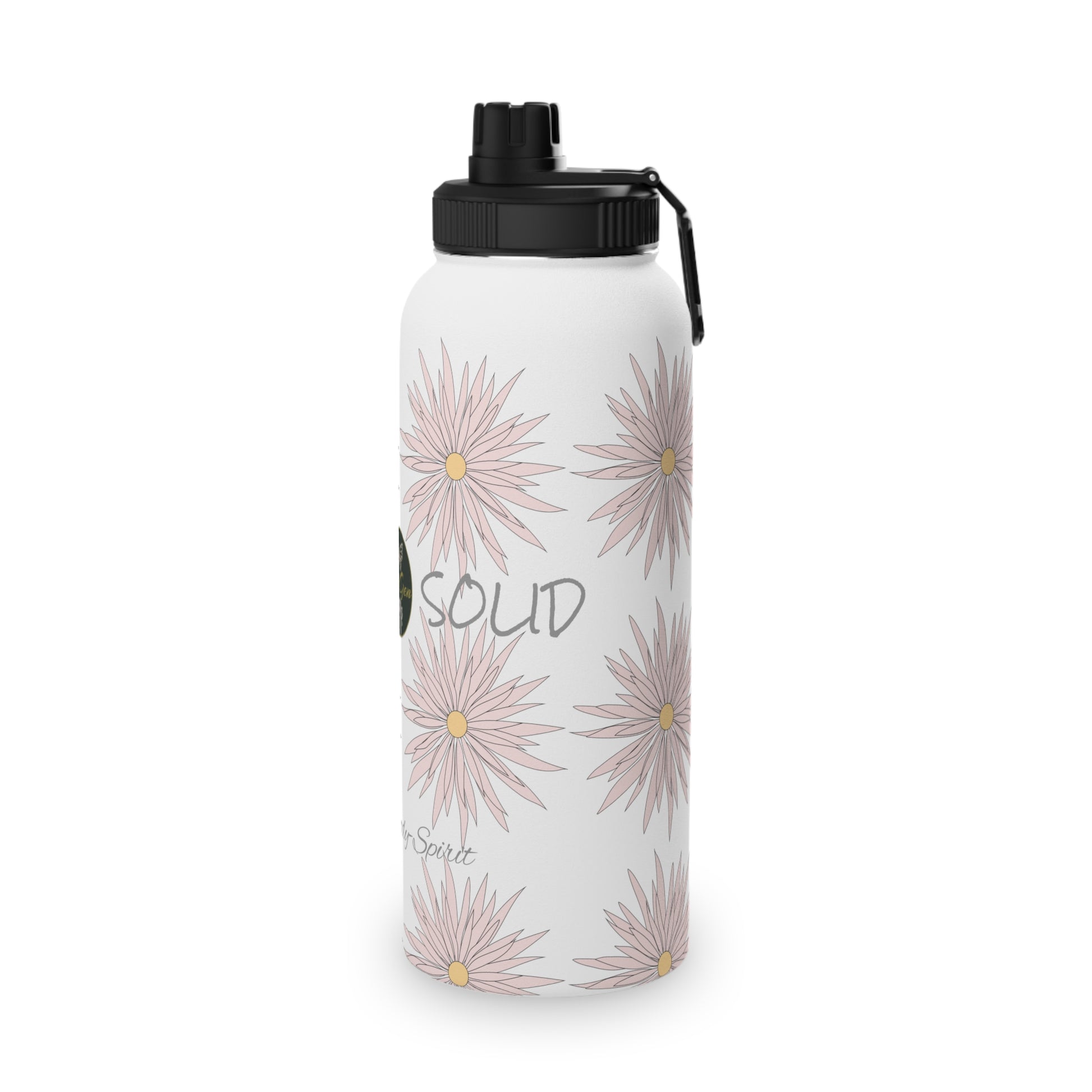 Stainless Steel Water Bottle, Sports Lid - ROCK SOLID Blazing Flower -ZenGen USA - ZenGen USA