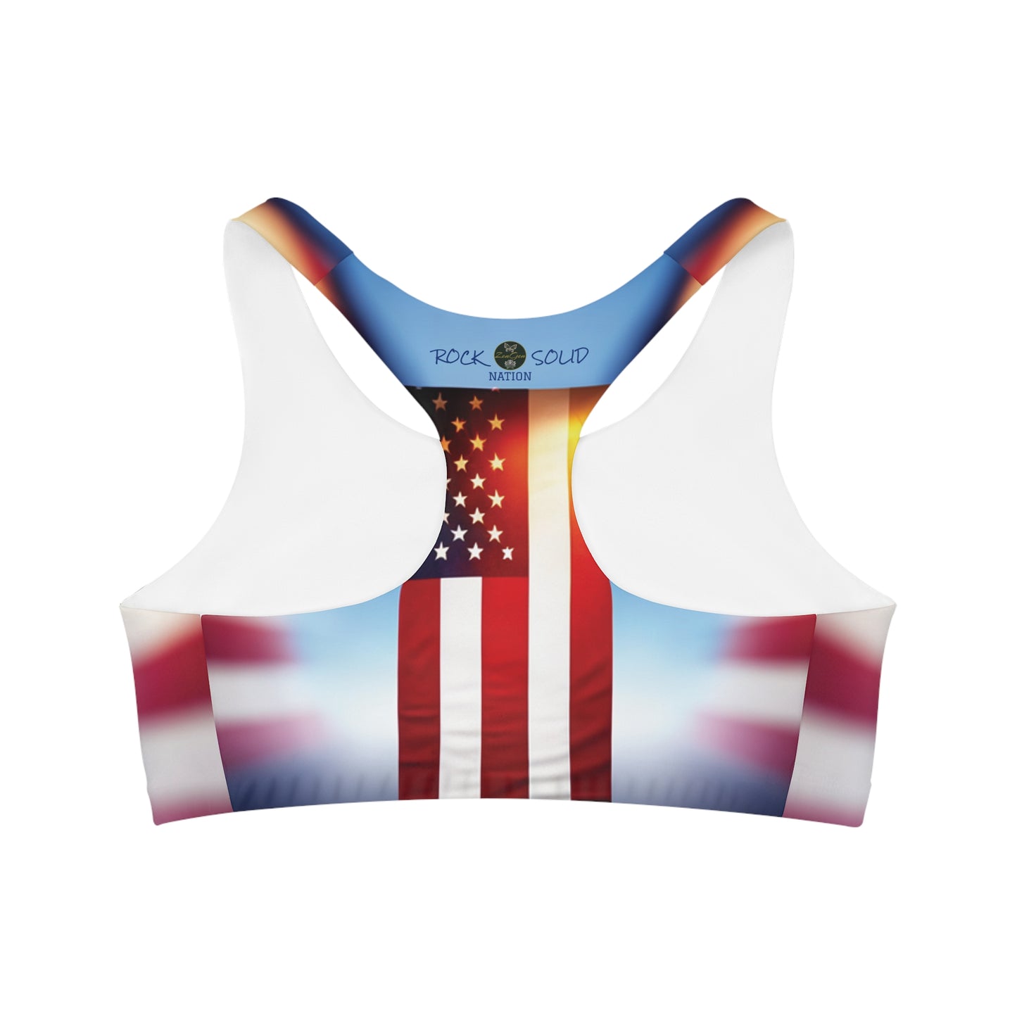 ZenGen Nation ROCK SOLID - Seamless Sports Bra (AOP) - Stars & Stripes