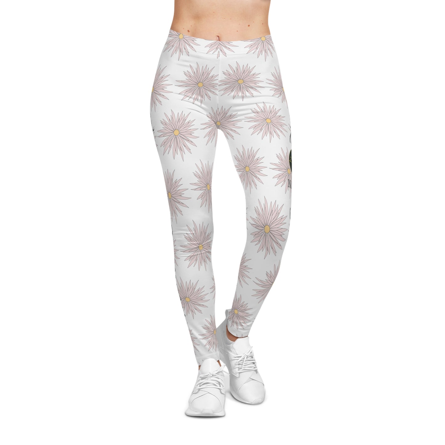 Women's Casual Leggings - White - ROCK SOLID Blazing Flower - ZenGen USA