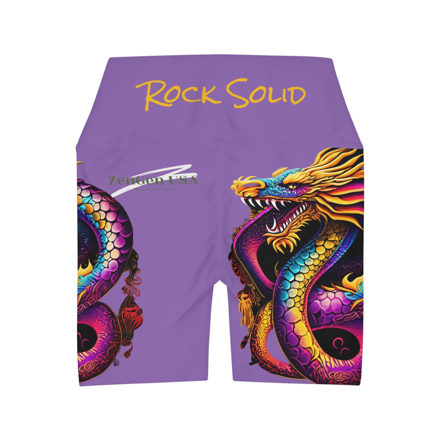 Dragon High Waisted Yoga Shorts | Orchid | ROCK SOLID | ZenGen USA