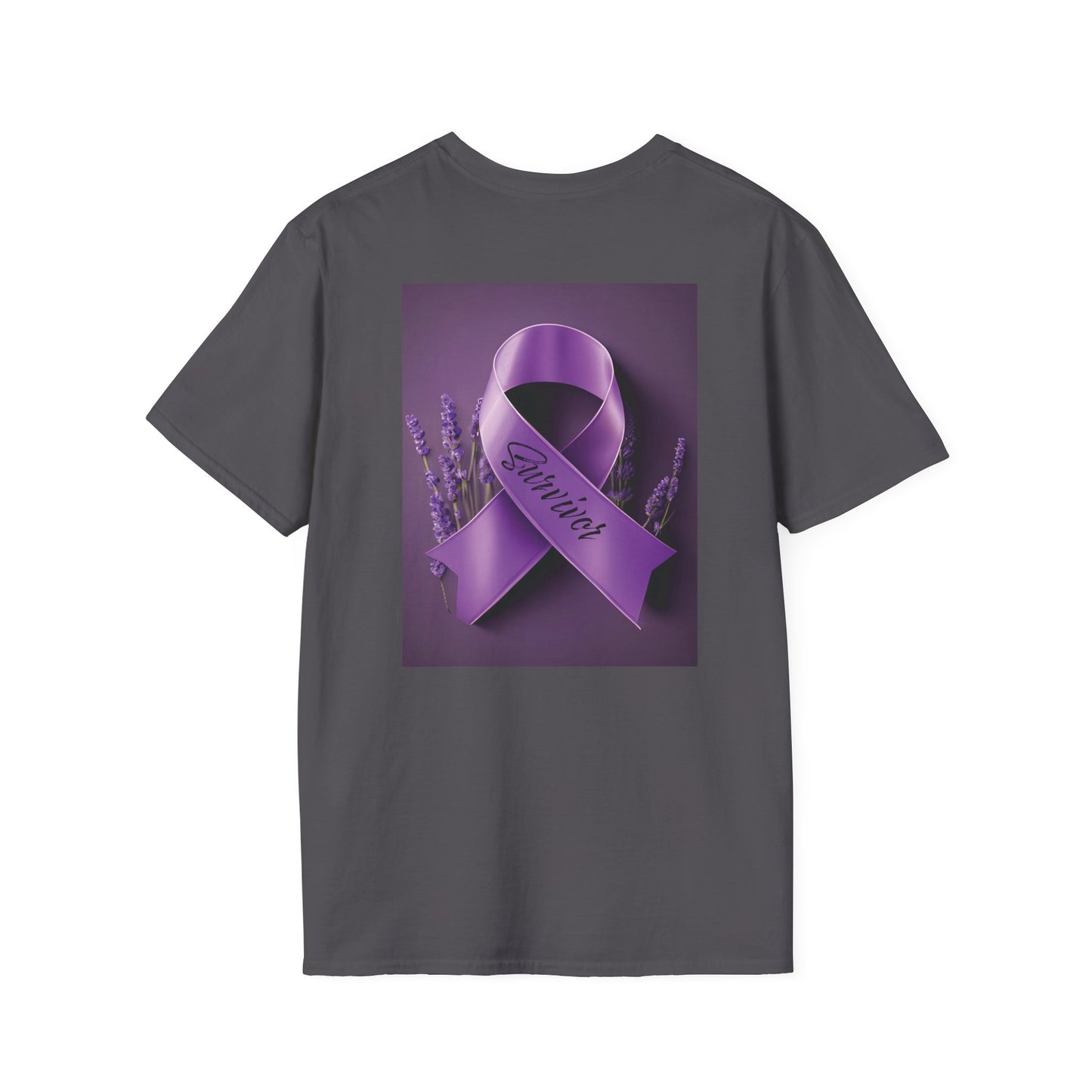 SURVIVOR Lavender Ribbon - Unisex Softstyle T-Shirt - Cancer Awareness all Forms