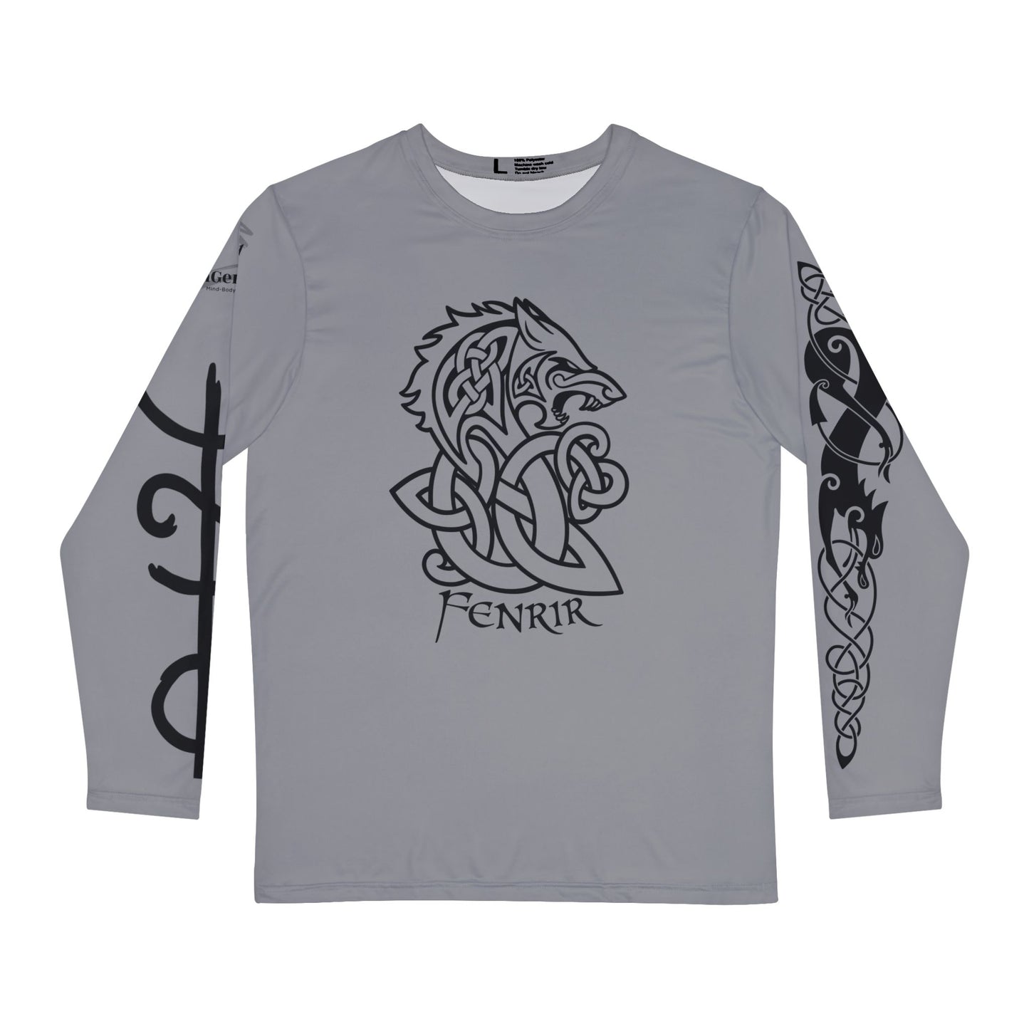 Celtic Fenrir Tribal Tattoo - Grey Men's Long Sleeve Shirt - ZenGen USA