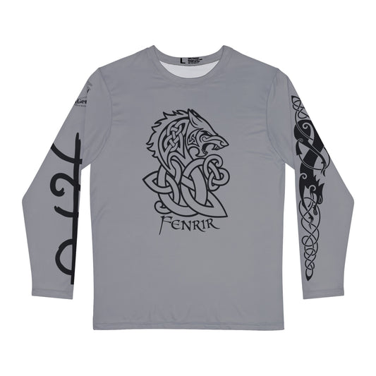 Celtic Fenrir Tribal Tattoo - Grey Men's Long Sleeve Shirt - ZenGen USA