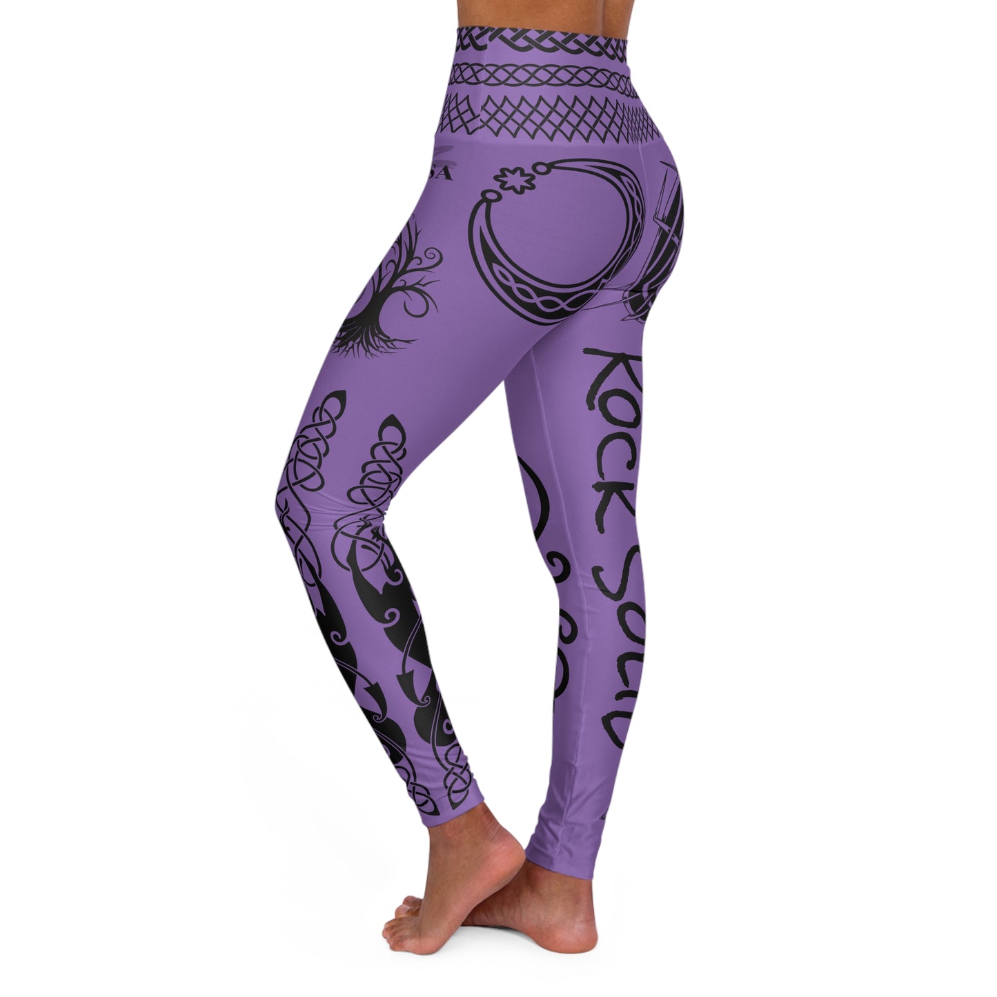 Celtic Tribal Tattoo - Purple Yoga Leggings - ZenGen USA ROCK SOLID