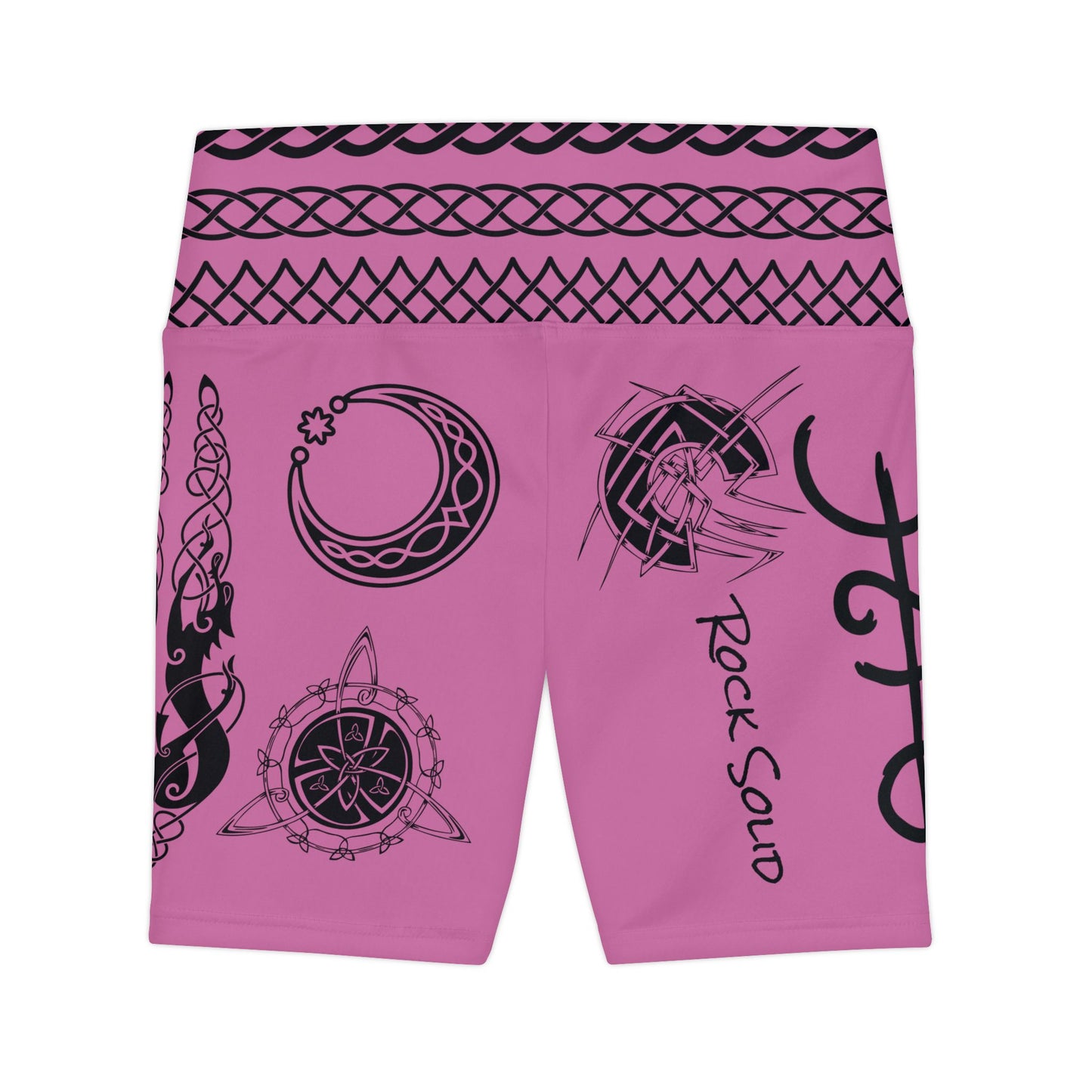 Celtic Tribal Tattoo - Pink Women's Workout Shorts - ZenGen USA ROCK SOLID