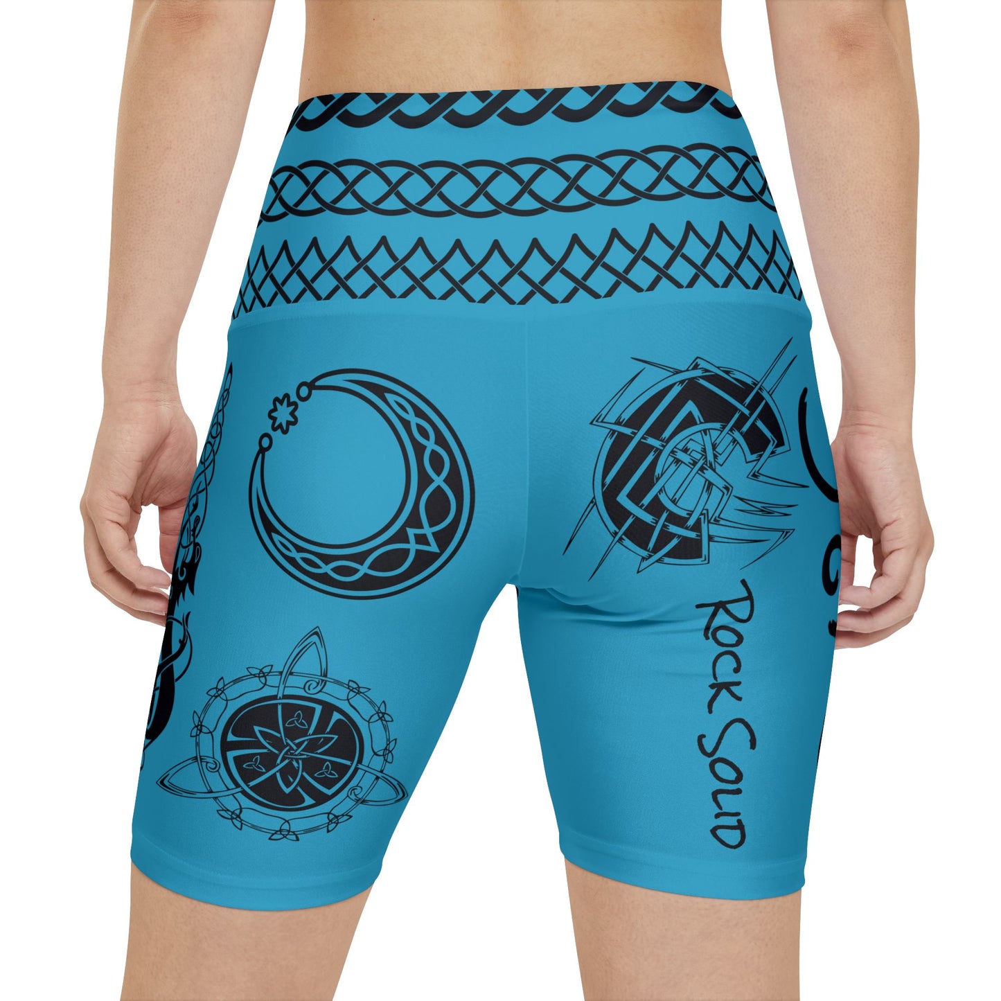 Tatuaje tribal celta - Pantalones cortos de entrenamiento para mujer turquesa - ZenGen USA ROCK SOLID