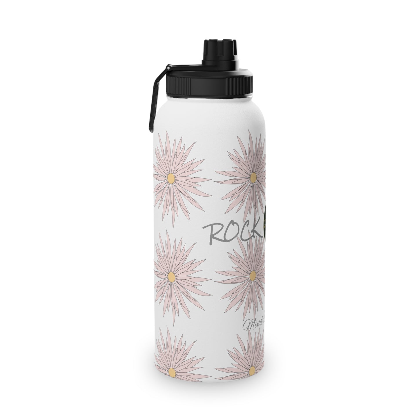 Stainless Steel Water Bottle, Sports Lid - ROCK SOLID Blazing Flower -ZenGen USA - ZenGen USA