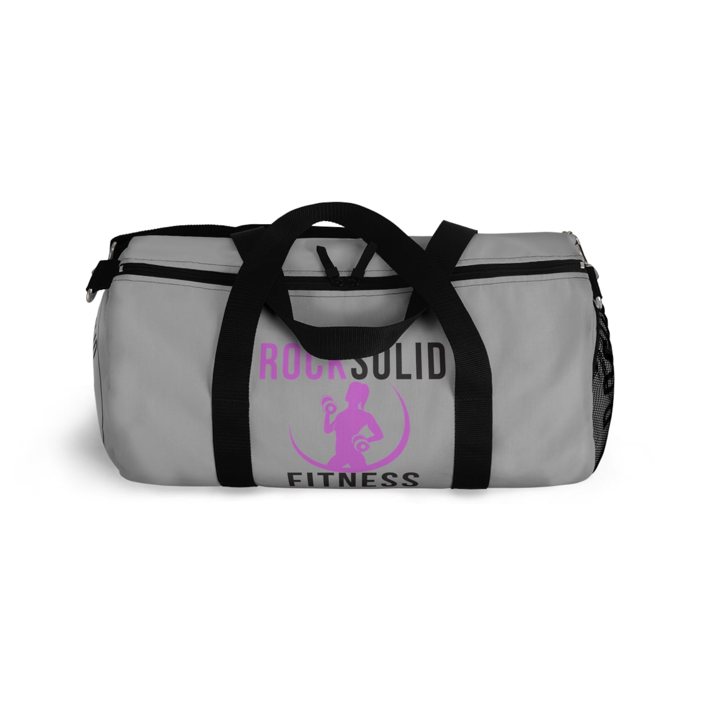 RockSolid Fitness Duffel Bag | Gray | Oxford Canvas | Pink Lady Logo - ZenGen USA