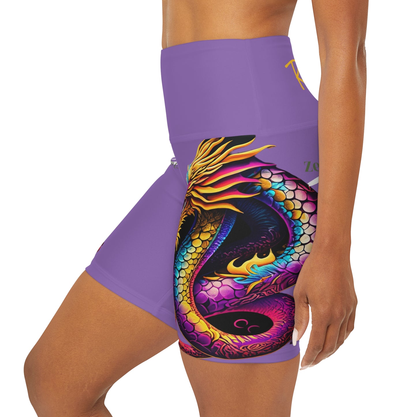 Dragon High Waisted Yoga Shorts | Orchid | ROCK SOLID | ZenGen USA