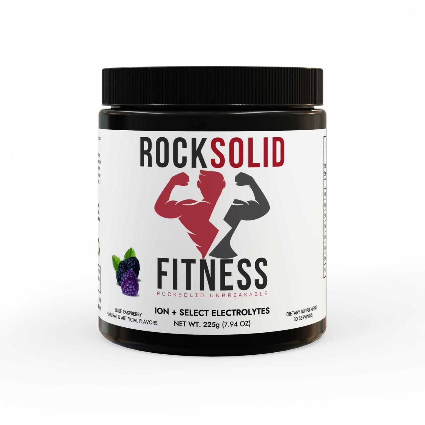 RockSolid Fitness ION + Select Electrolyte Supplement - Blue Raspberry Flavored (225g, 7.9oz)