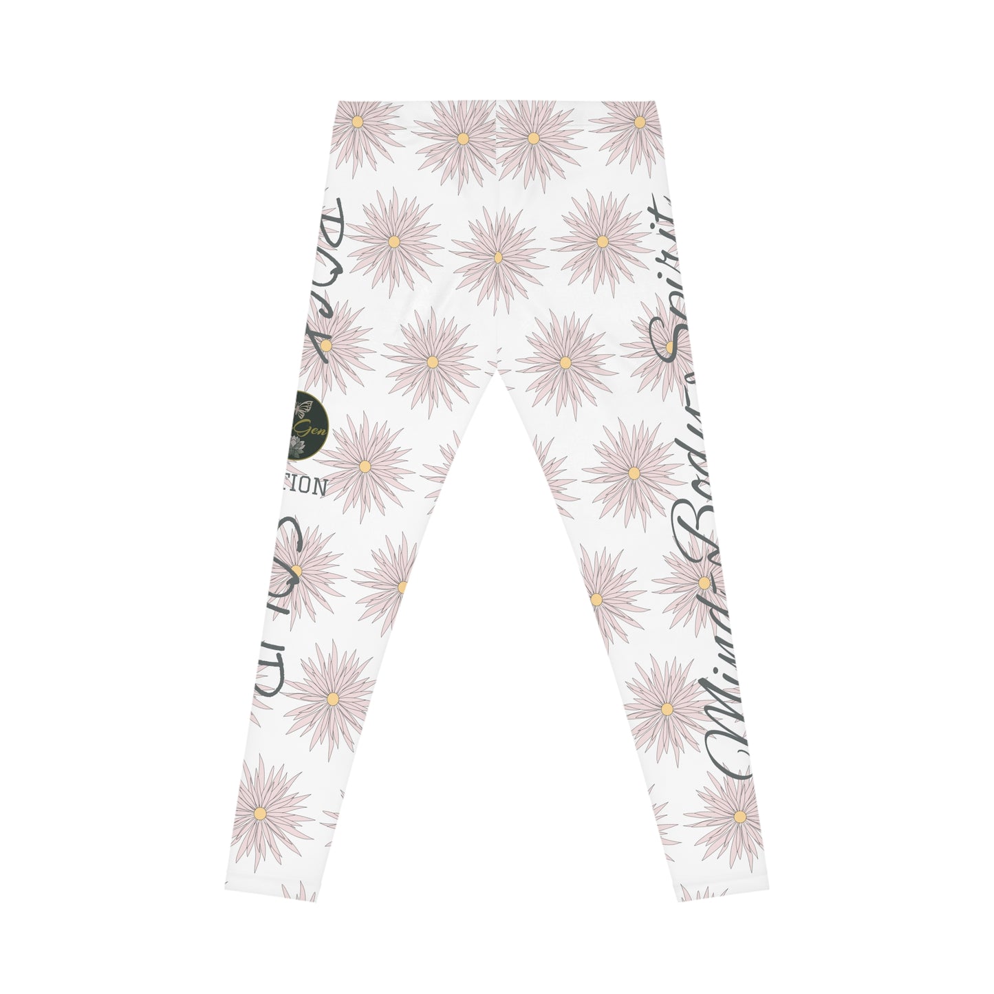 Women's Casual Leggings - White - ROCK SOLID Blazing Flower - ZenGen USA