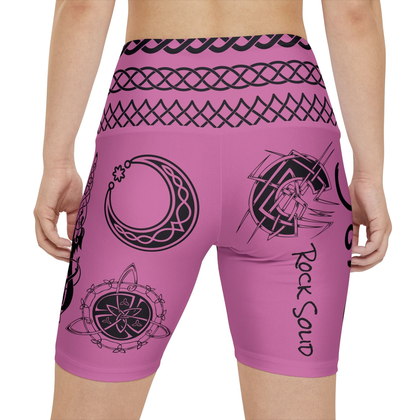 Celtic Tribal Tattoo - Pink Women's Workout Shorts - ZenGen USA ROCK SOLID