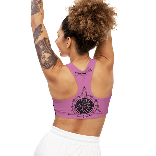 Celtic Tribal Tattoo - Pink Sports Bra - ZenGen USA ROCK SOLID