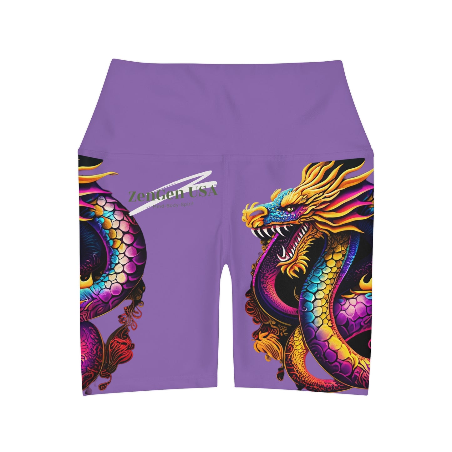 Dragon High Waisted Yoga Shorts | Orchid | ROCK SOLID | ZenGen USA