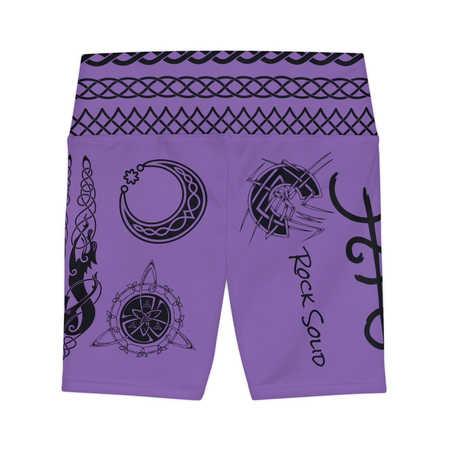 Tatuaje tribal celta - Pantalones cortos de entrenamiento morados para mujer - ZenGen USA ROCK SOLID