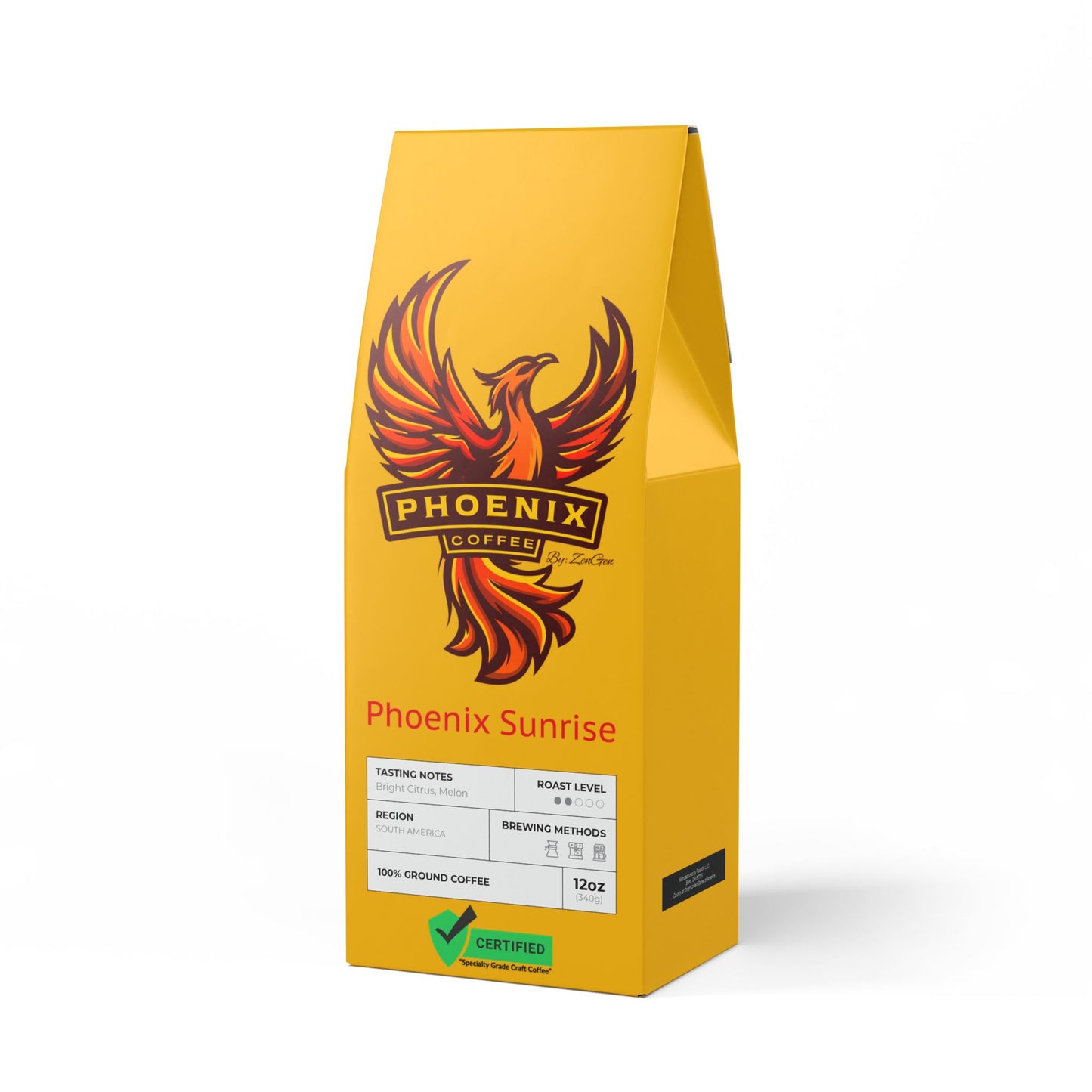 Phoenix Coffee by ZenGen: Phoenix Sunrise Columbian Coffee (Light-Medium Roast)