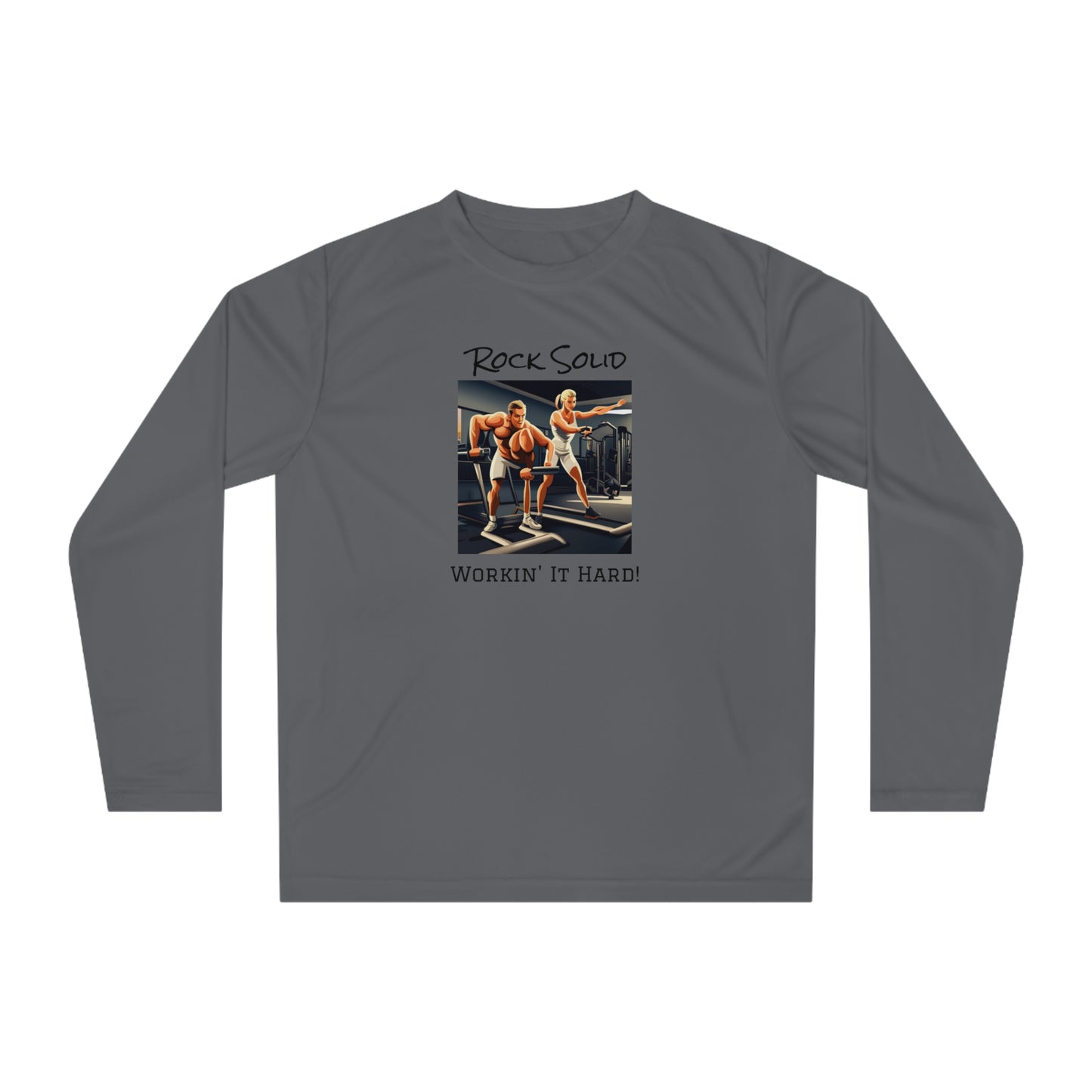 Unisex Performance Long Sleeve Shirt - ROCK SOLID "Workin it Hard!" - ZenGen USA