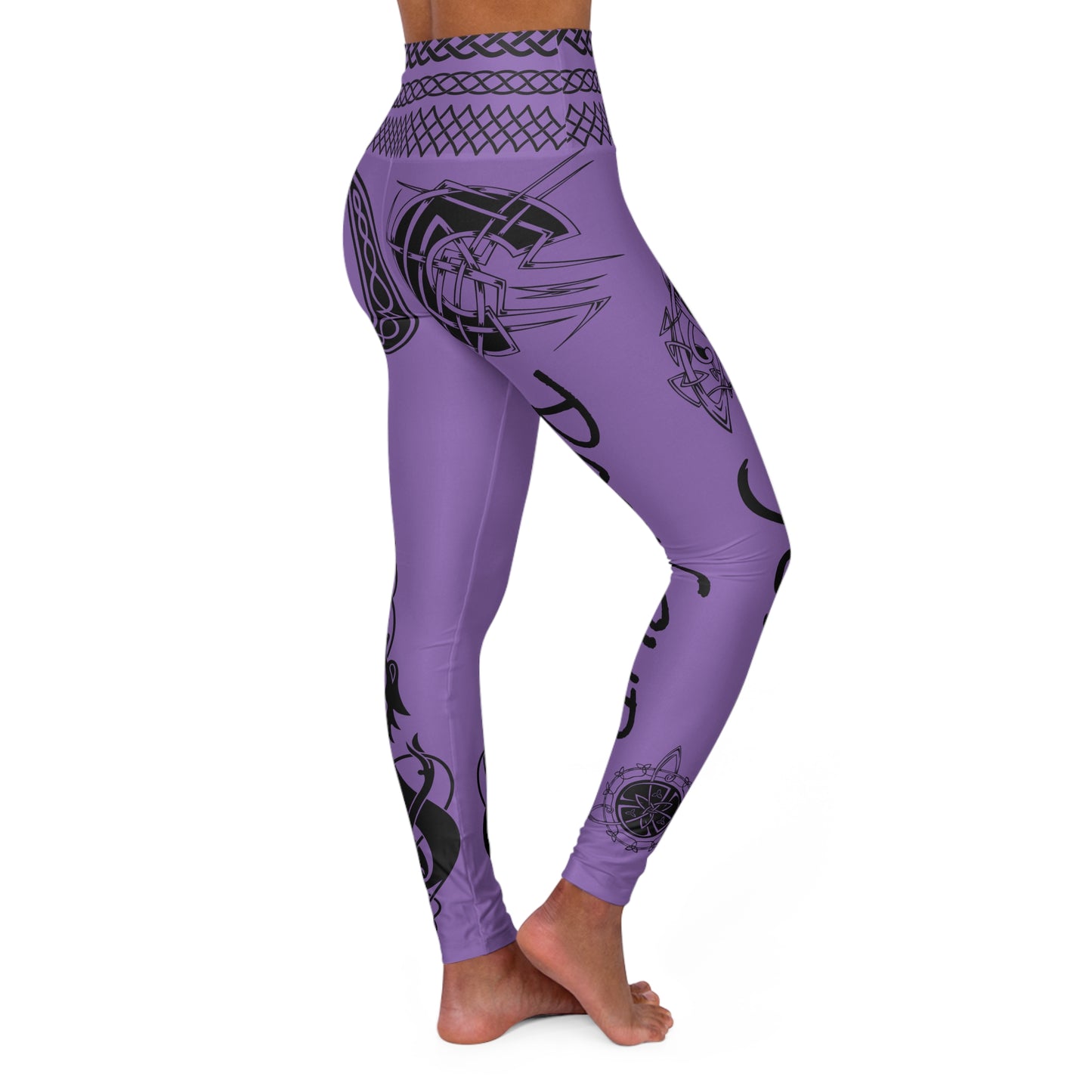 Celtic Tribal Tattoo - Purple Yoga Leggings - ZenGen USA ROCK SOLID