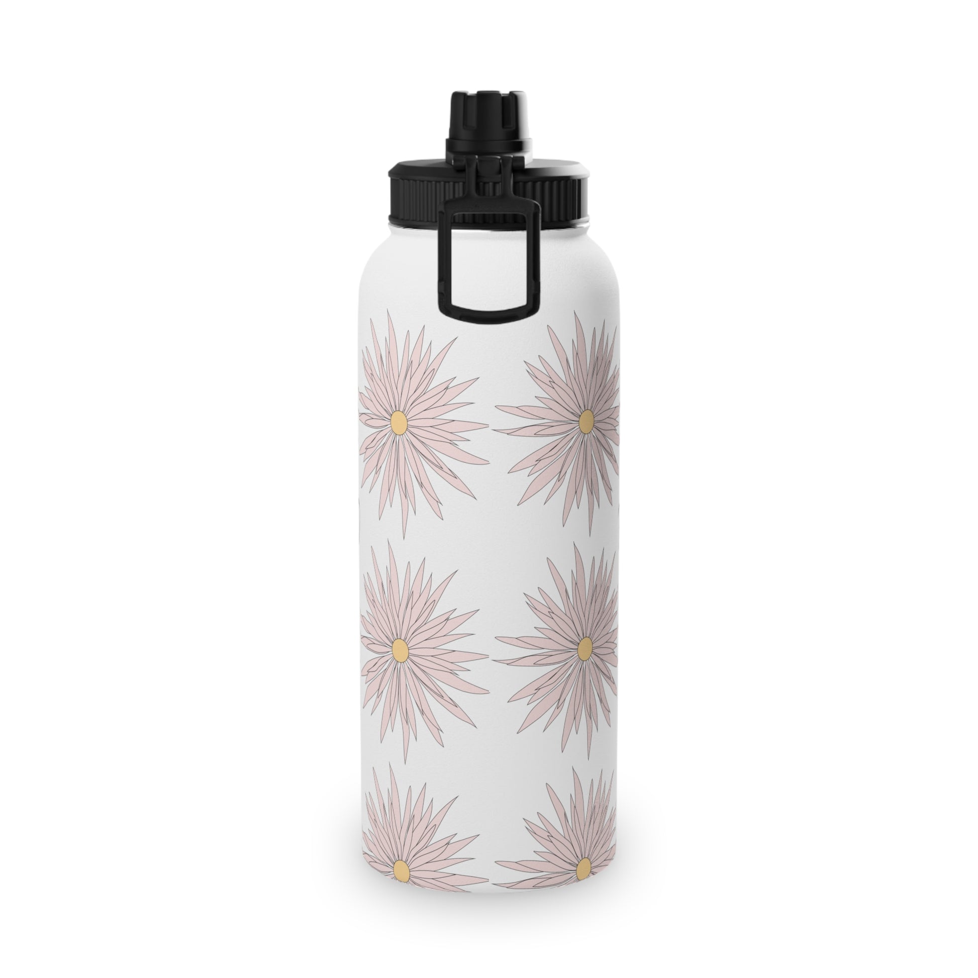 Stainless Steel Water Bottle, Sports Lid - ROCK SOLID Blazing Flower -ZenGen USA - ZenGen USA