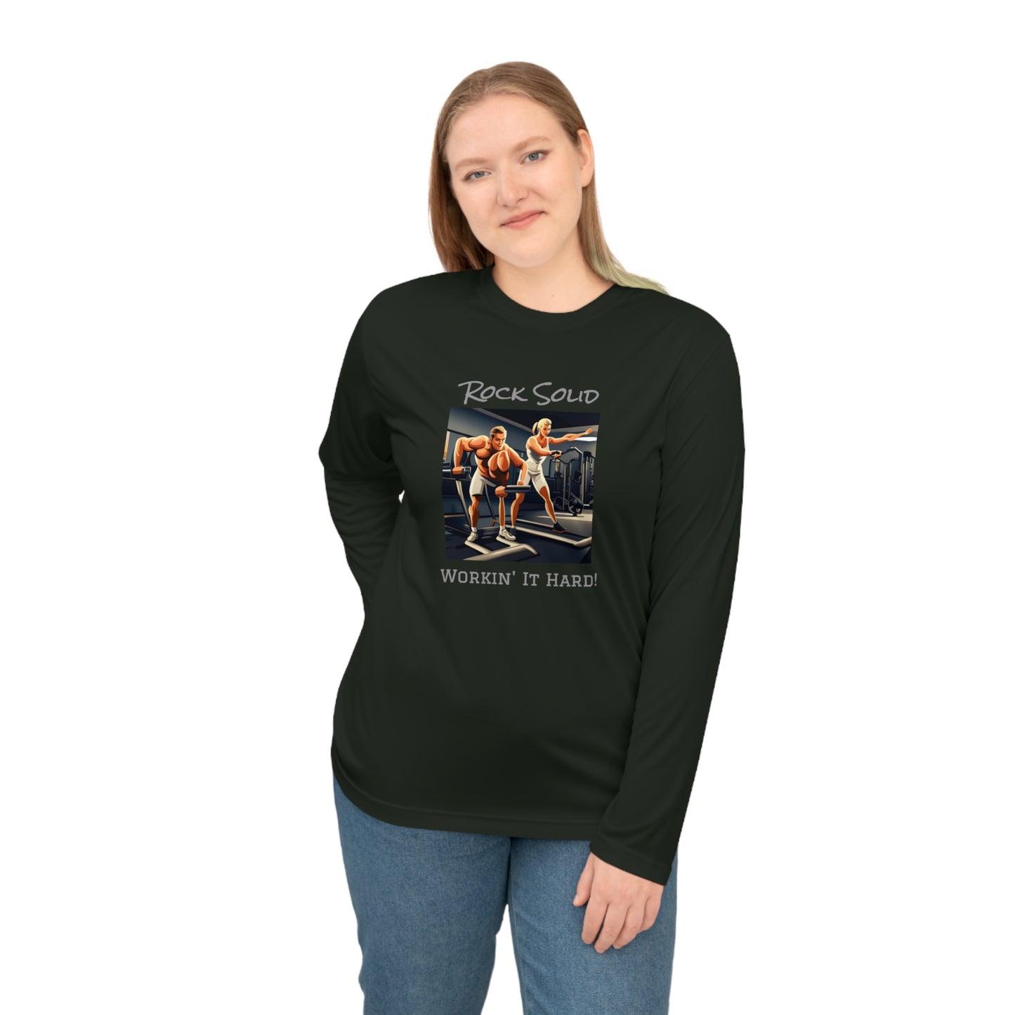 Unisex Performance Long Sleeve Shirt - ROCK SOLID "Workin it Hard!" - ZenGen USA