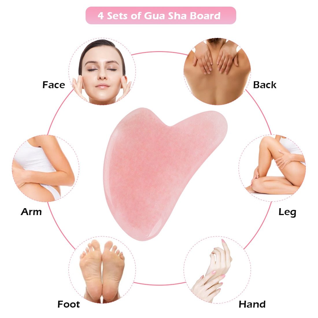 Whole Massage Gua Sha Tools Natural Rose Quartz Massage Stone - ZenGen USA