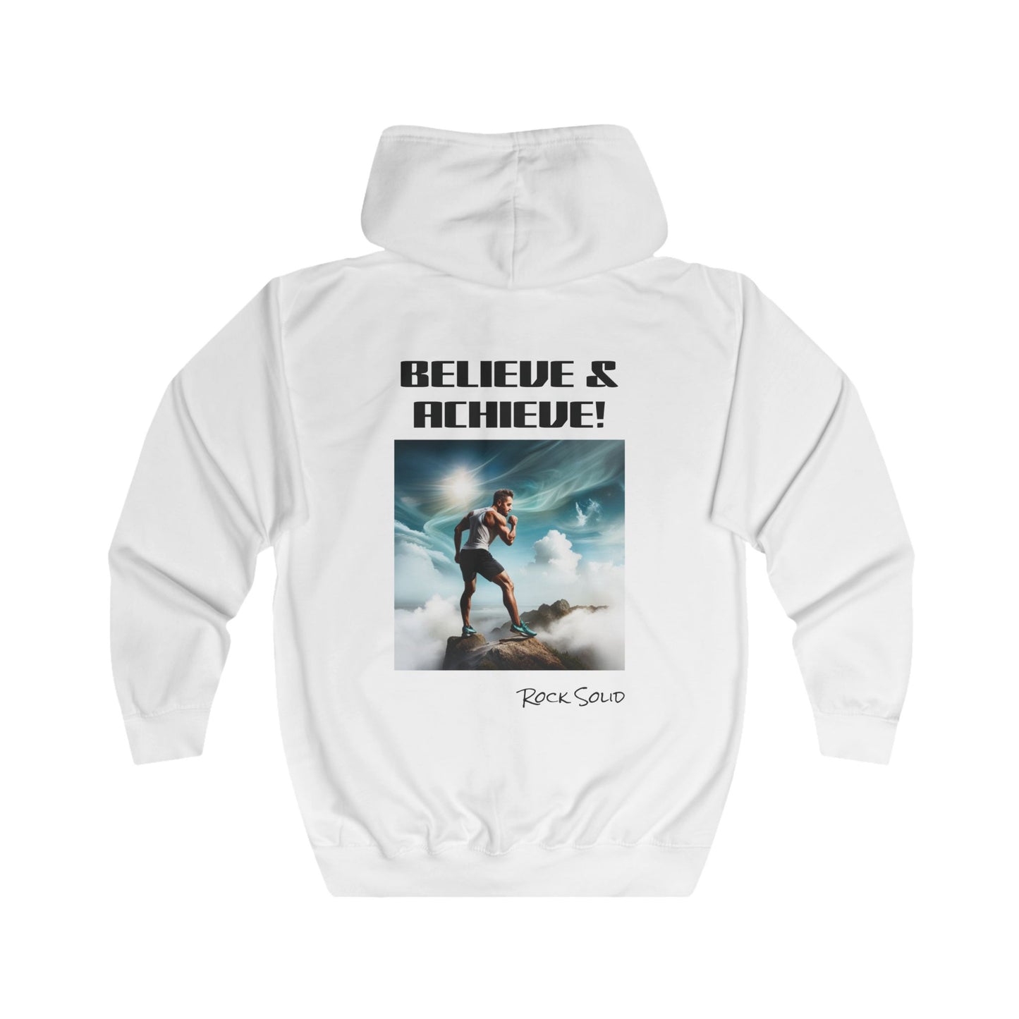 Unisex Full Zip Hoodie - ROCK SOLID "Believe & Achieve!" - ZenGen USA