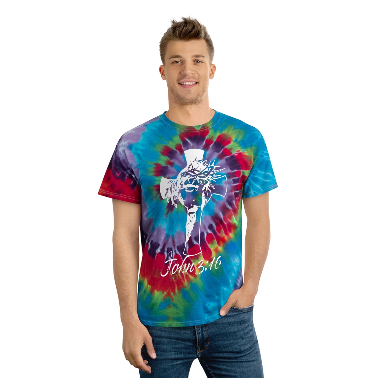 Sacrifice John 3:16 | Tie-Dye Tee, Spiral | 2 Styles | ZenGen USA