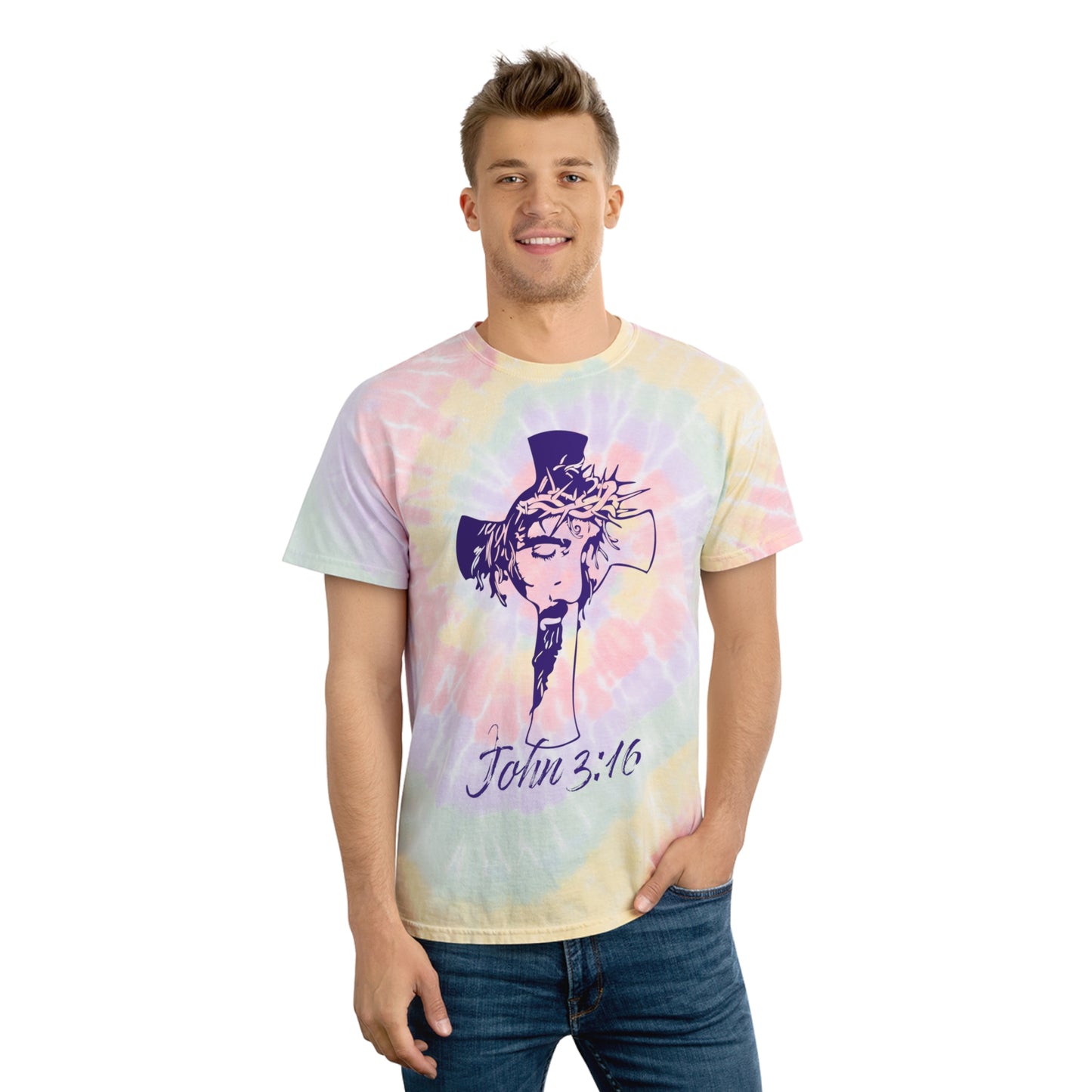 Sacrifice John 3:16 | Tie-Dye Tee, Spiral | 2 Styles | ZenGen USA