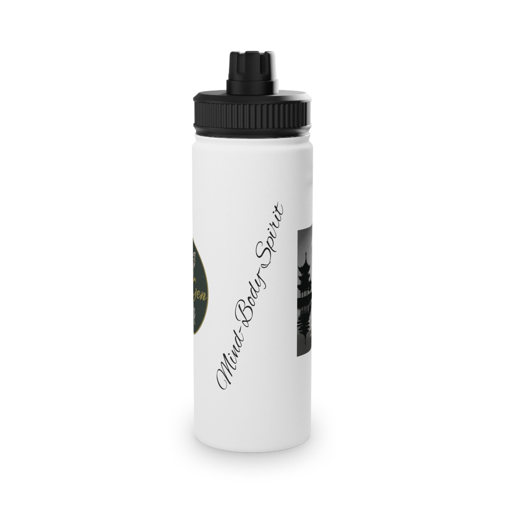 Mind-Body-Spirit ZenGen Stainless Steel Water Bottle, Sports Lid - ZenGen USA