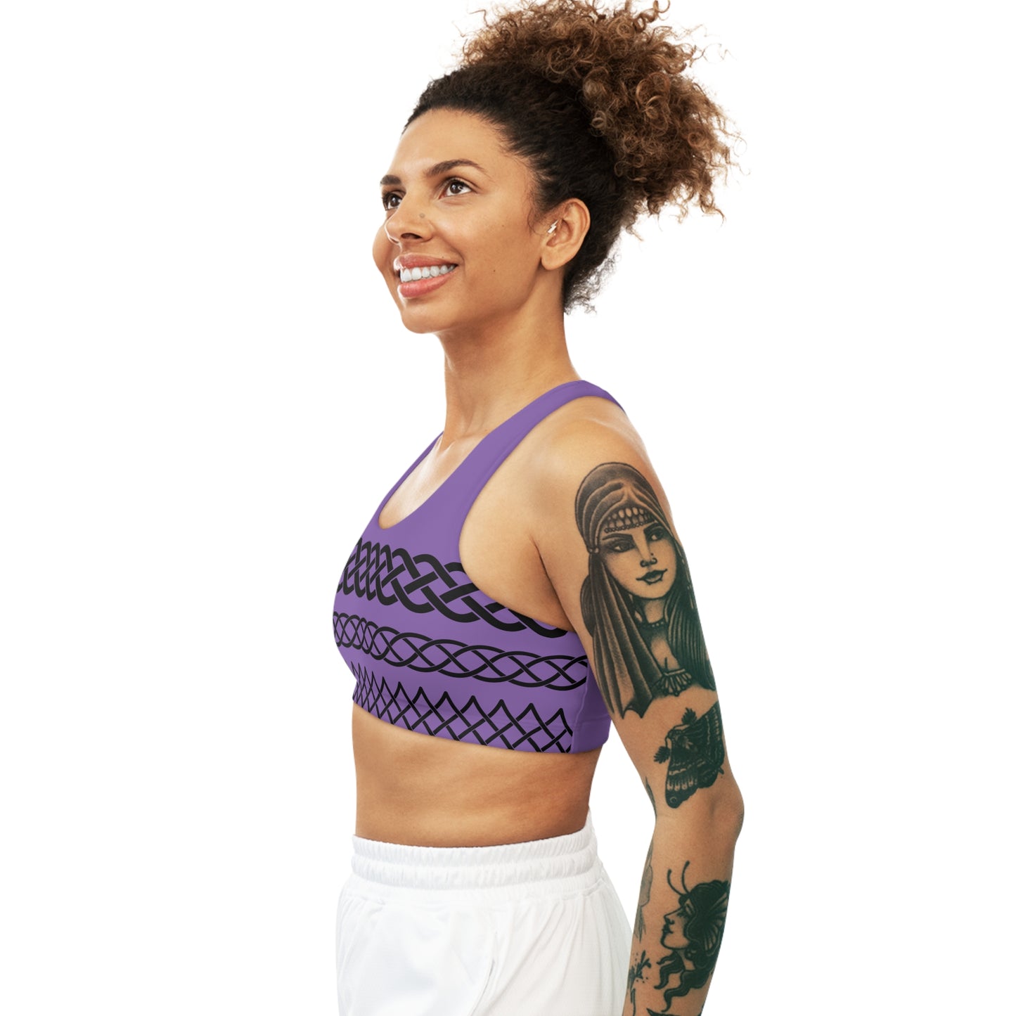 Celtic Tribal Tattoo - Purple Sports Bra - ZenGen USA ROCK SOLID