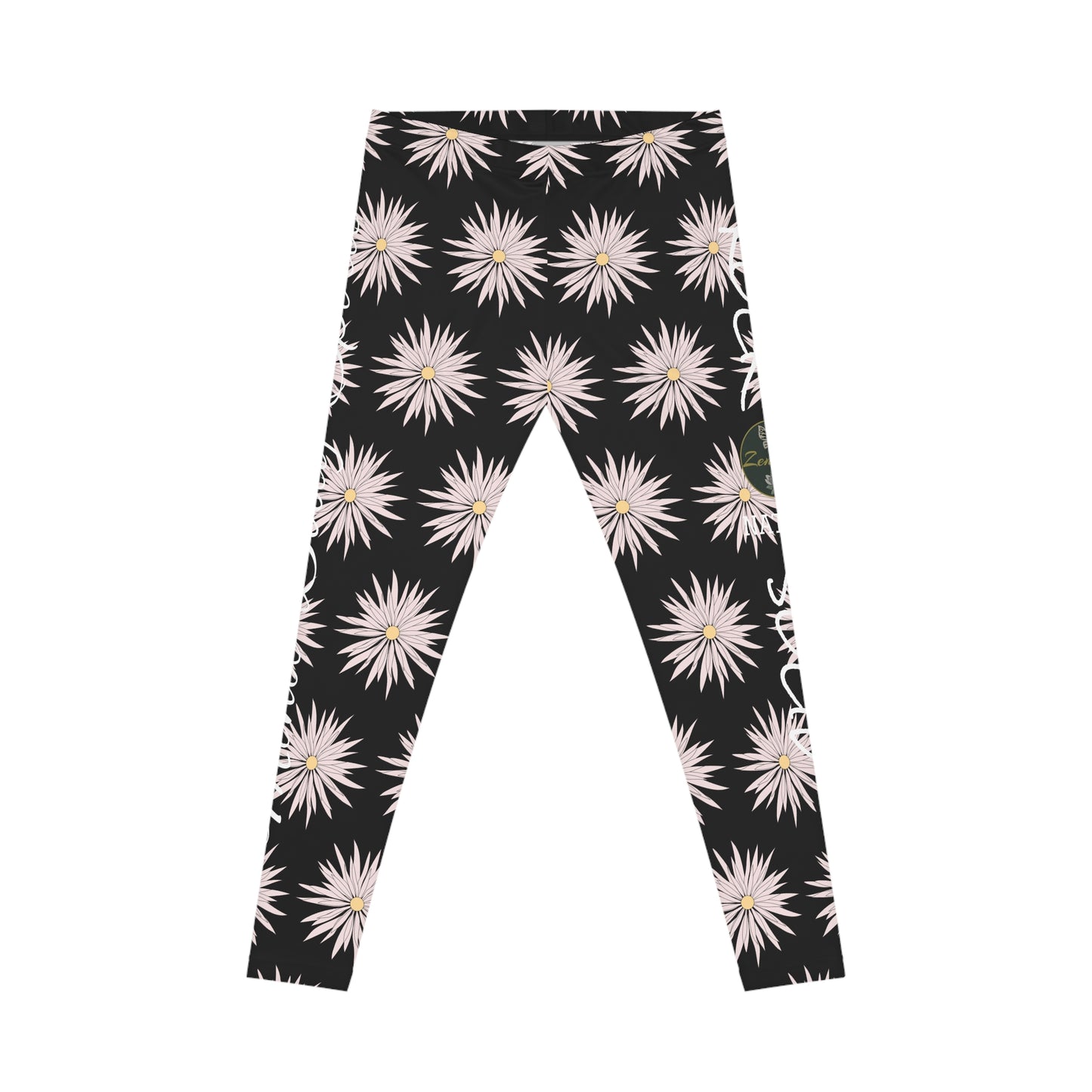 Women's Casual Leggings - Black - ROCK SOLID Blazing Flower - ZenGen USA