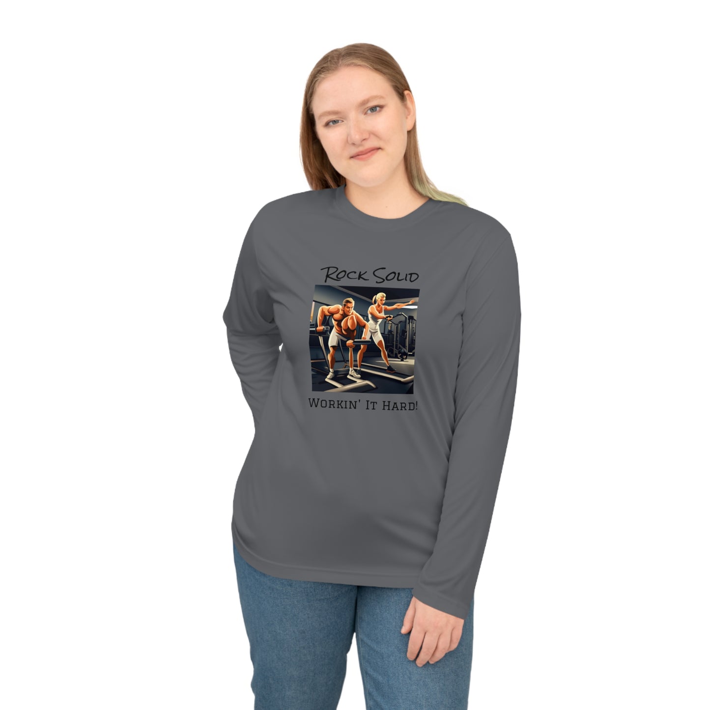 Unisex Performance Long Sleeve Shirt - ROCK SOLID "Workin it Hard!" - ZenGen USA