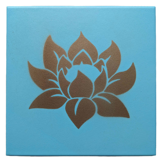 Decorative Painted Flower Ceramic Tiles | LOTUS Handcrafted - ZenGen USA