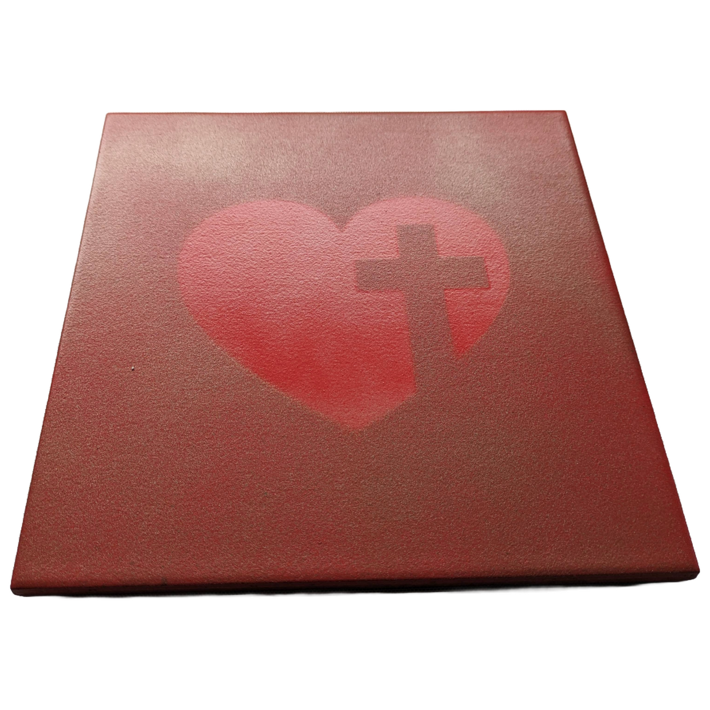 Decorative Tile Heart & Cross Angle RWG