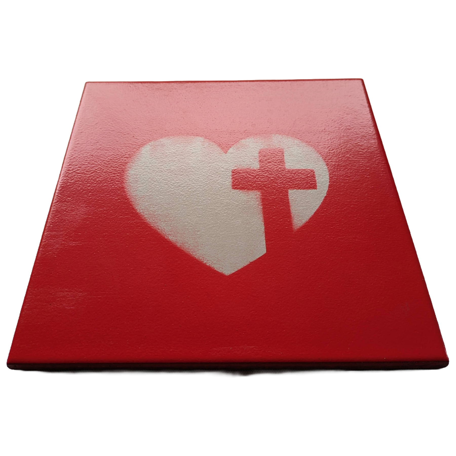 Decorative Tile Heart & Cross Angle RW