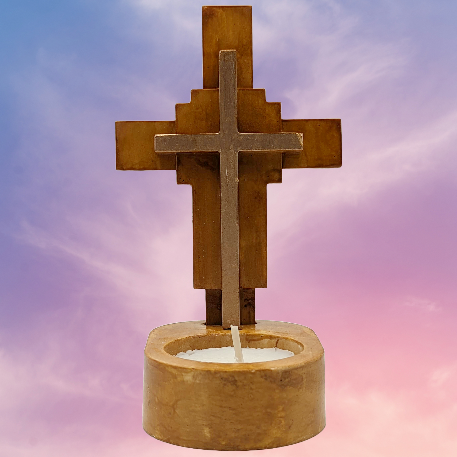 Cross Table Top Tea Candle Holder - ZenGen USA