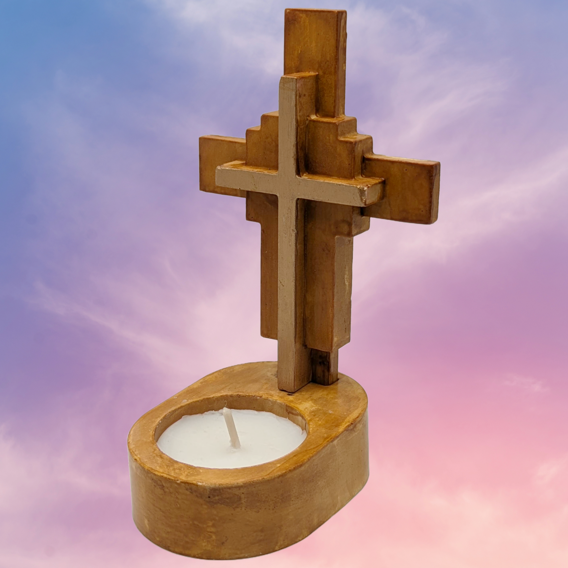 Cross Table Top Tea Candle Holder - ZenGen USA