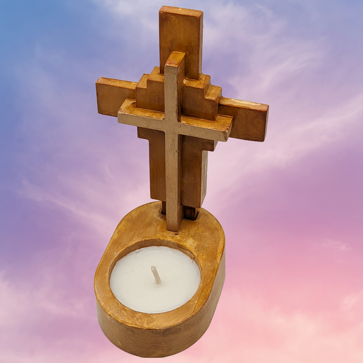 Cross Table Top Tea Candle Holder - ZenGen USA