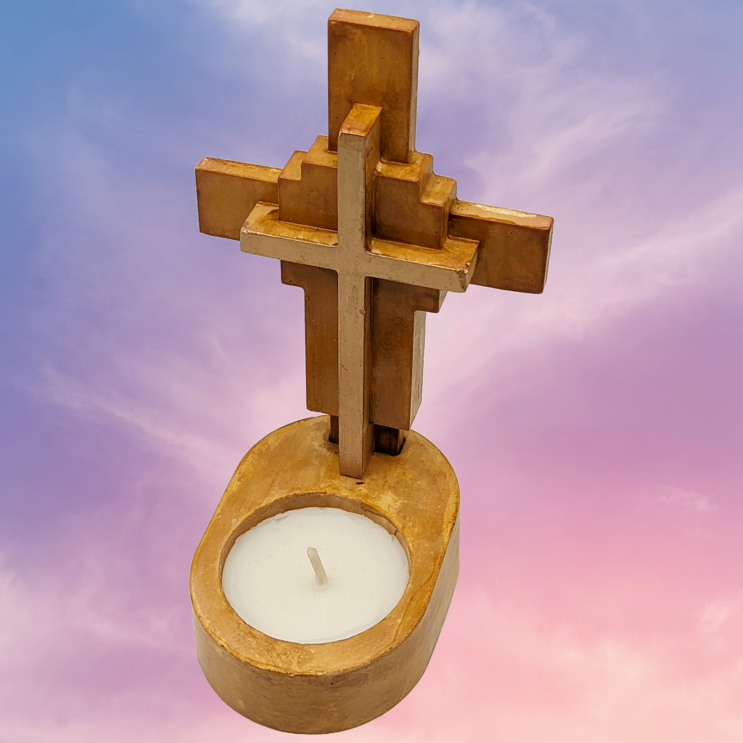 Cross Table Top Tea Candle Holder - ZenGen USA