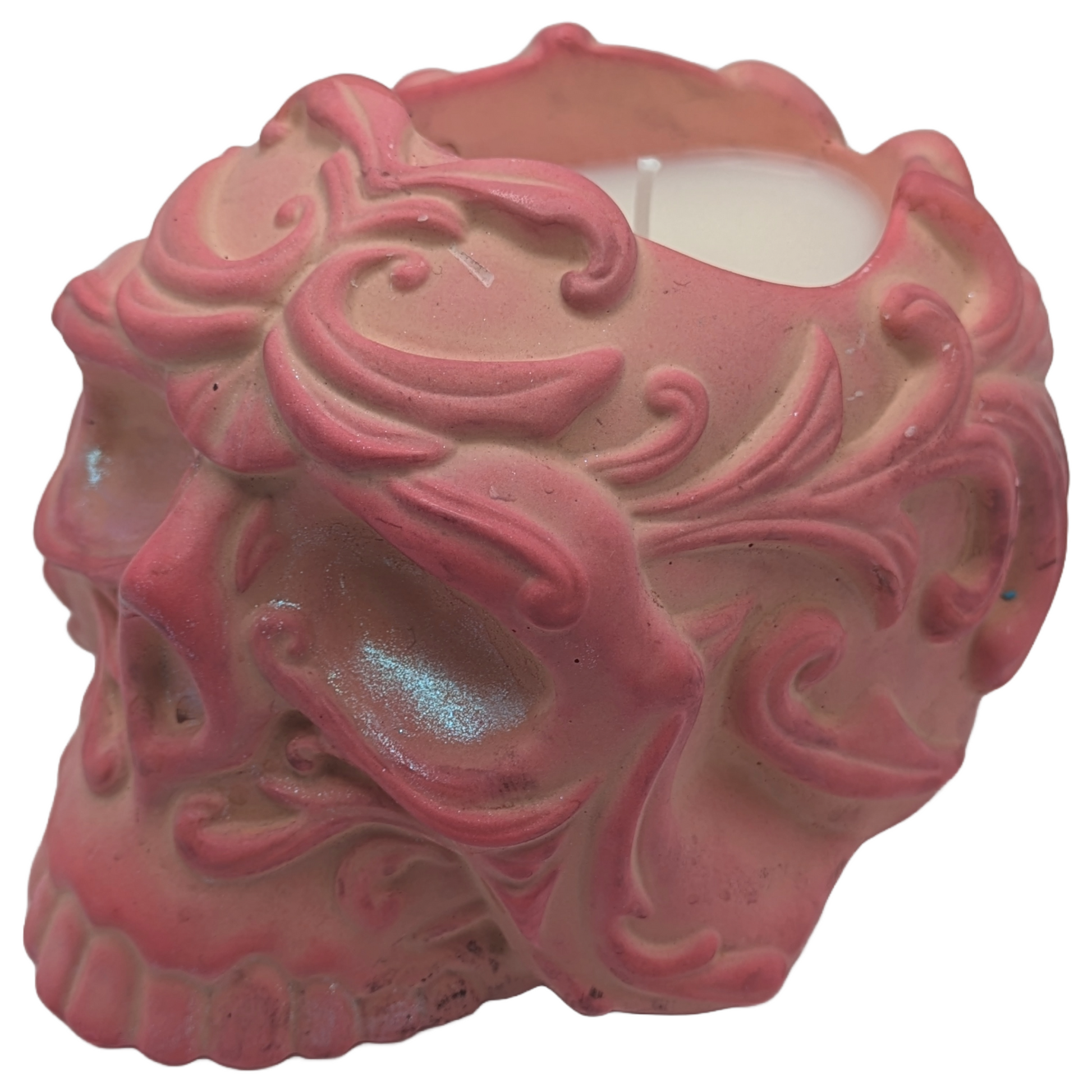 Fancy Gothic Skull Candle - Poison Scented Original Fragrance - Hand Crafted Ceramic Tinted - Soy Wax & Beeswax - ZenGen USA