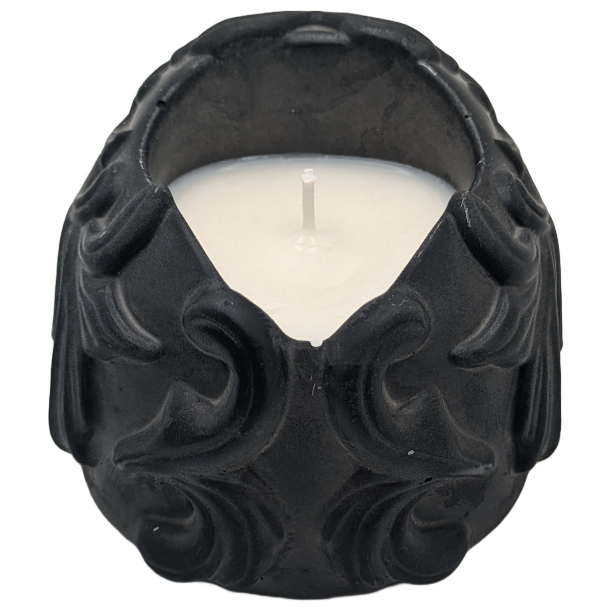 Fancy Gothic Skull Candle - Poison Scented Original Fragrance - Hand Crafted Ceramic Tinted - Soy Wax & Beeswax - ZenGen USA