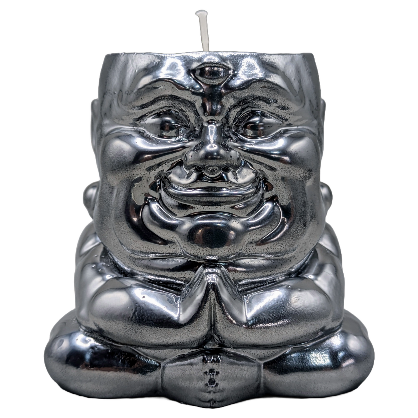 Handmade Ceramic Buddha "Sagacious Hotei" - Tranquility Fragrance Scented Candle - Metallic Finishes - ZenGen USA