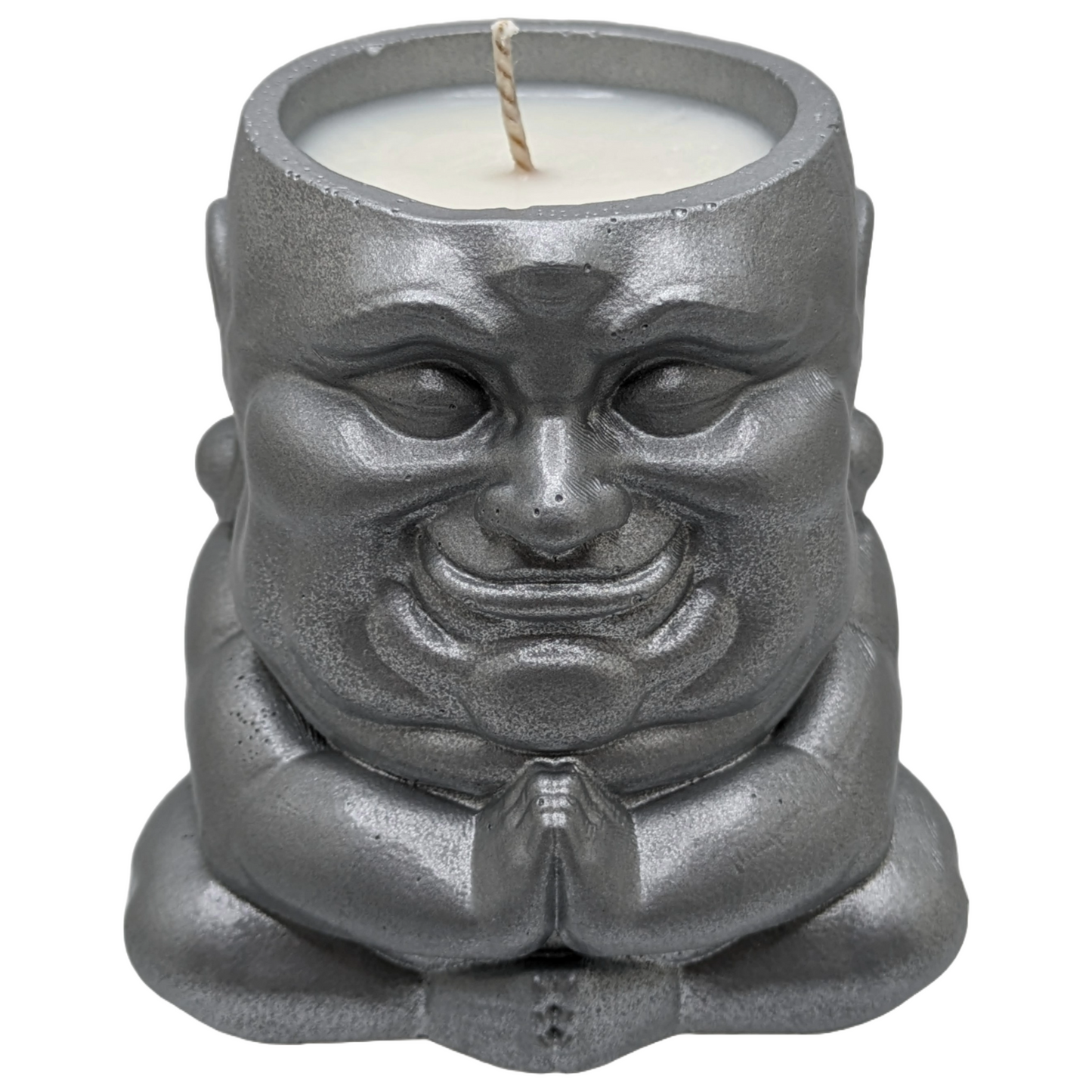 Handmade Ceramic Buddha "Sagacious Hotei" - Tranquility Fragrance Scented Candle - Metallic Finishes - ZenGen USA